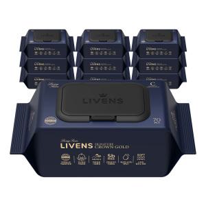 [리벤스]시그니처 크라운 골드 75평량 도톰한 아기 물티슈 70매*10팩