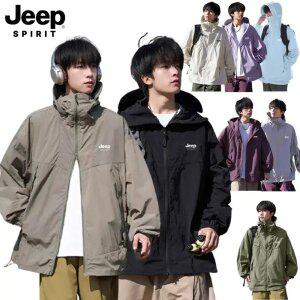 지프JEEP SPIRIT 남녀공용 긴팔 집업 스포츠 바람막이 후드 점퍼 자외선차단 경량 아웃