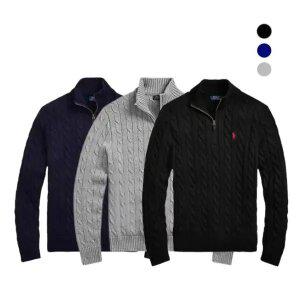 폴로랄프로렌 케이블 니트 반집업 스웨터 3종 710810841006