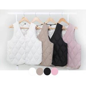 J2K 물결 패딩 조끼 퀼팅 보온 누빔 솜패딩 경량 베스트