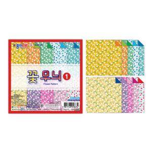 작은 안개꽃 무늬 색종이 20매 X 10p 세트 양면 컬러 꽃 색종이