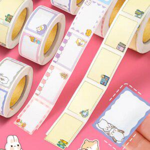 귀여운 동물 캐릭터 350p 네임 라벨 롤 스티커 모음 1롤