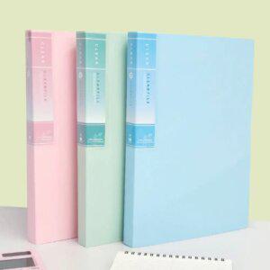 2개 세트 20매 A4 에코 비비드 컬러 클리어 파일 탄탄한 화일 속지 고정