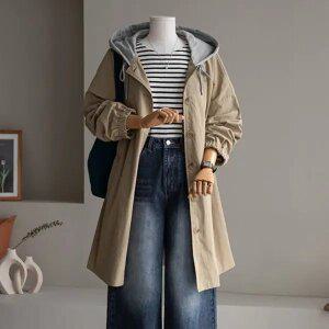 (안나앤플러스) 비른 레이어드 후드 야상[자켓EDS96] 빅사이즈