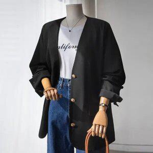 (안나앤플러스) 미넷 노카라 버튼 자켓[자켓DRN66] 빅사이즈