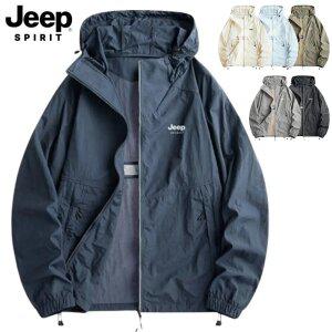 지프 JEEP SPIRIT 남녀공용 윈드브레이커 바람막이 캠핑패션 자켓 집업 후드 방풍 방수