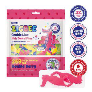 지.그.비 대용량 더블 라인 악어 캐릭터 어린이 치실 딸기향 269개입