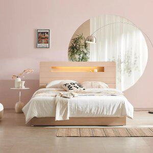 샤이닝 온 LED 수납침대 휴 플랫탑매트 세트 Q