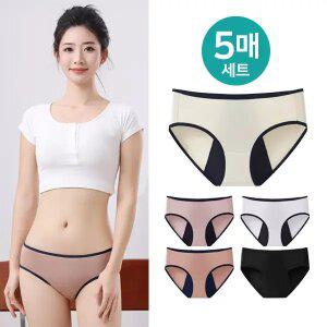 (30%즉시할인) 기획 배색순면 위생 (5매세트) 여성팬티 위생 면팬티