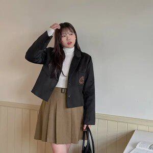 [제작/빅사이즈]이블렛 디엔셀 모직 크롭 누빔 싱글자켓 제이스타일