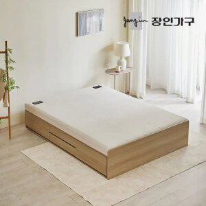 장인가구 톤즈 황토볼 무헤드 수납 흙침대 Q +온열스프링 보료