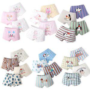 아동 주니어 사각팬티 4매+더스트백 세트(3-12세)