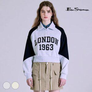 [택가 88,000원] 벤셔먼 우먼 소매배색 반집업 맨투맨 BOATS655F