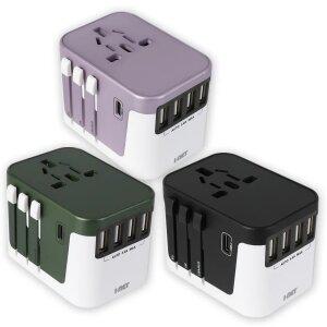 아이넷 JY-305B 해외여행용 멀티아답터 5600mA USB5포트/Type-C지원 초고속충전/드라이