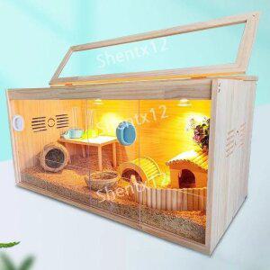 단단한 나무  rutin 닭 사육 상자 우울한 특별한 애완 동물 사육장 이중 문 항온 조경