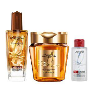 로레알파리 엑스트라오디네리 실크 마스크 팩 250ml + 오일 100ml + 랜덤 제품 100ml