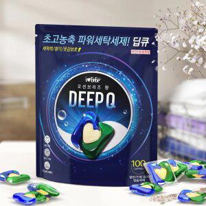 아이러브베베 딥큐 오션브리즈 캡슐세제 100개입 3in1/대용량/실내건조/드럼 일반 겸용