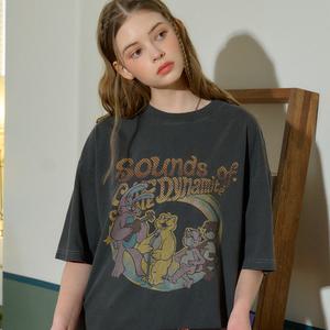 Hoppi Trio 피그먼트 반팔티 스모크블랙