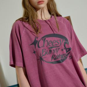 치즈 버니 레글런 피그먼트 반팔티 더스티핑크