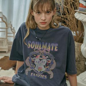 SoulMate 피그먼트 반팔티 다크블루