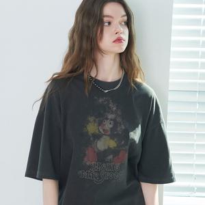 HELLO SPOTTY 피그먼트 반팔티 스모크블랙