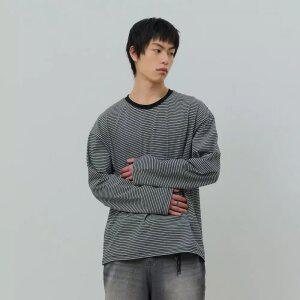 [데시레드] [택가 59,000원] 자수 스트라이프 긴팔 티셔츠-FASK5103B03