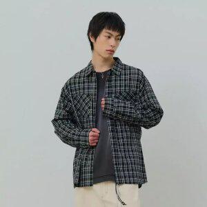 [데시레드] [택가 79,000원] 절개 체크 셔츠-FASK5402B03