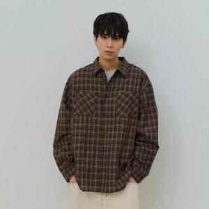 [데시레드] [택가 79,000원] 절개 체크 셔츠-FASK5402B08