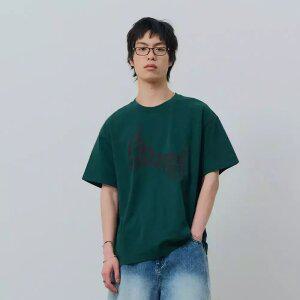 [데시레드] [택가 29,000원] 레터링 그래픽 반팔 티셔츠-FBSK5802D0C