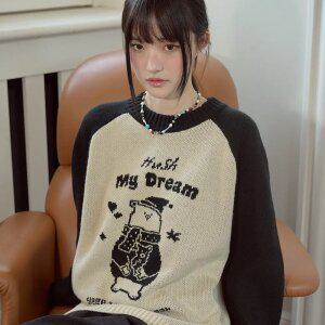 허쉬베어 레글런 풀오버 니트 블랙