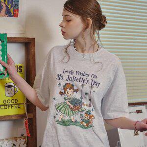 줄리엣 클로버 반팔티 멜란지화이트