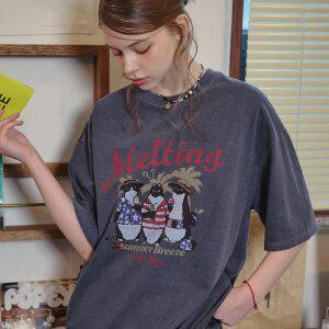 멜팅버디즈 피그먼트 반팔티 다크블루