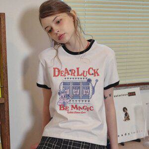 럭키 데이 CROP 링거티 화이트