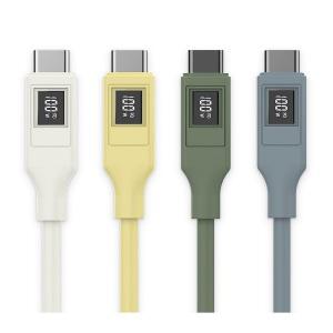 [2개] 초고속 100W 컬러 LCD PD CtoC C타입 고속 충전기 케이블 E-Marker 칩 내장