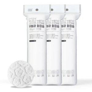 소낙소낙 부드럽고 보풀적은 프리미엄 순면원형 무형광 화장솜 180gsm 120매 X 3세트