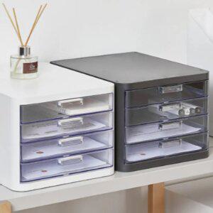 4단 멀티 투명서랍 오피스 캐비넷 A4 문서 서류 보관함