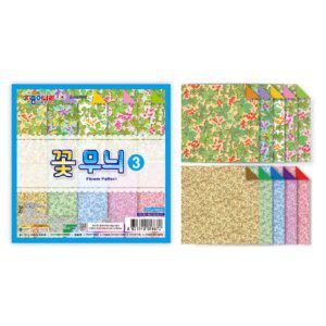 꽃 넝쿨 무늬 3 색종이 20매 X 20개 세트 종이접기 학습 미술 놀이