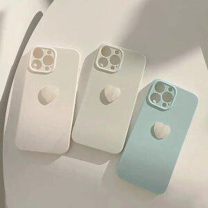 최신 귀여운 아이폰 케이스 심플 컬러 자개 미니 하트 / 핸드폰케이스 아이폰16 15 14