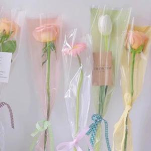 부드러운 파스텔 꽃 한송이 포장지 50매 세트