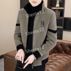 털 안감 배색 남성 모직 코트 겨울 자켓 루즈핏 숏 모직코트 보온1215