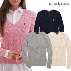 [미국]폴로 랄프로렌 워먼 꽈베기 브이넥 니트