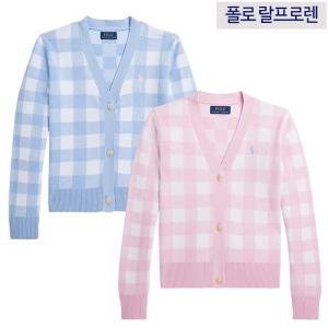 [미국정품][성인착용가능]폴로랄프로렌 깅엄 걸즈 가디건