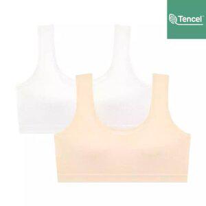 수아팜 [정상가 45800원] 주니어 2단계 순수 모달 스포츠 브라 2매 세트_아이보리,스킨