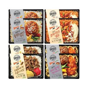 온더고 함박스테이크정식 290g+통모짜치즈 불닭 290g+숯불향 데리야끼 소불고기 덮밥