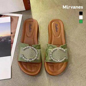 미르바네스슈즈 럭셔리 큐빅 버클 슬리퍼_2cm