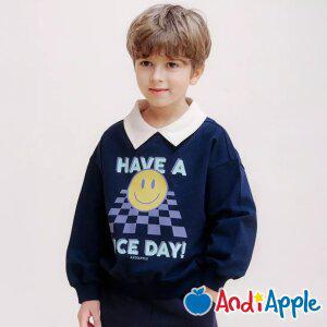 [앤디애플] 픽미스마일카라맨투맨티셔츠