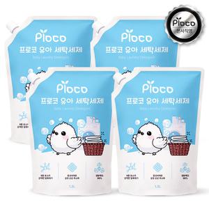 프로코 9종효소 베이비파우더 유아 세탁세제 1300ml 2+2 (4개입)