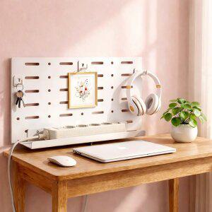 마운트뷰 무타공 간편설치 다기능 멀티탭 트레이 데스크 언더 파티션 책상 정리