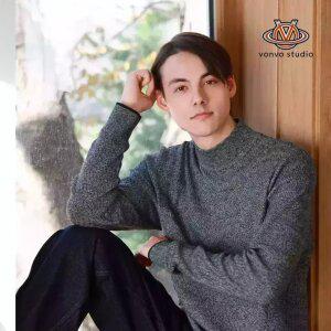 [본보스튜디오]남성 입체패턴 넥스웨터