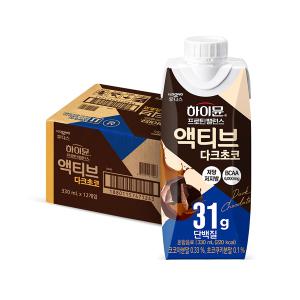 후디스 하이뮨 프로틴 액티브 다크초코, 330ml, 12개